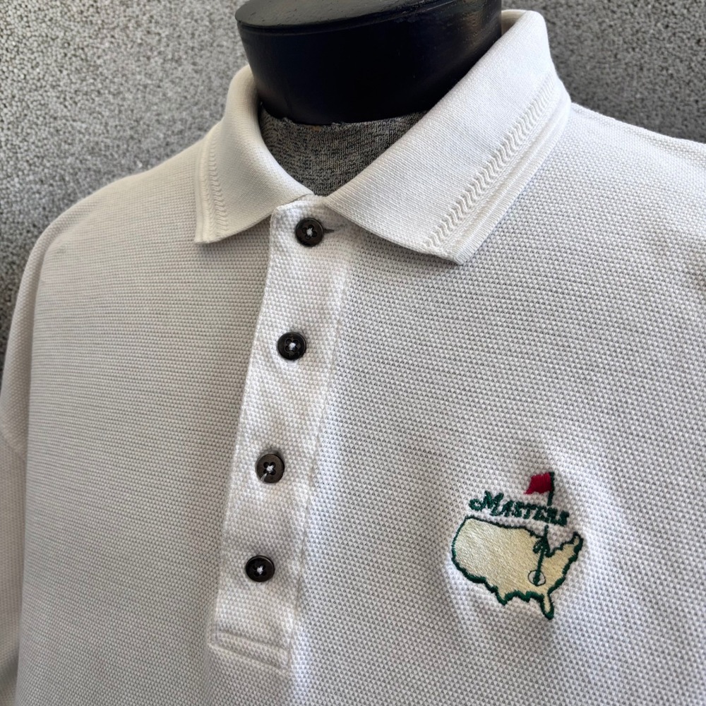 VTG Fruit of‎ the Loom Polo Shirt Mens XL Masters Golf Embroidered Old Money